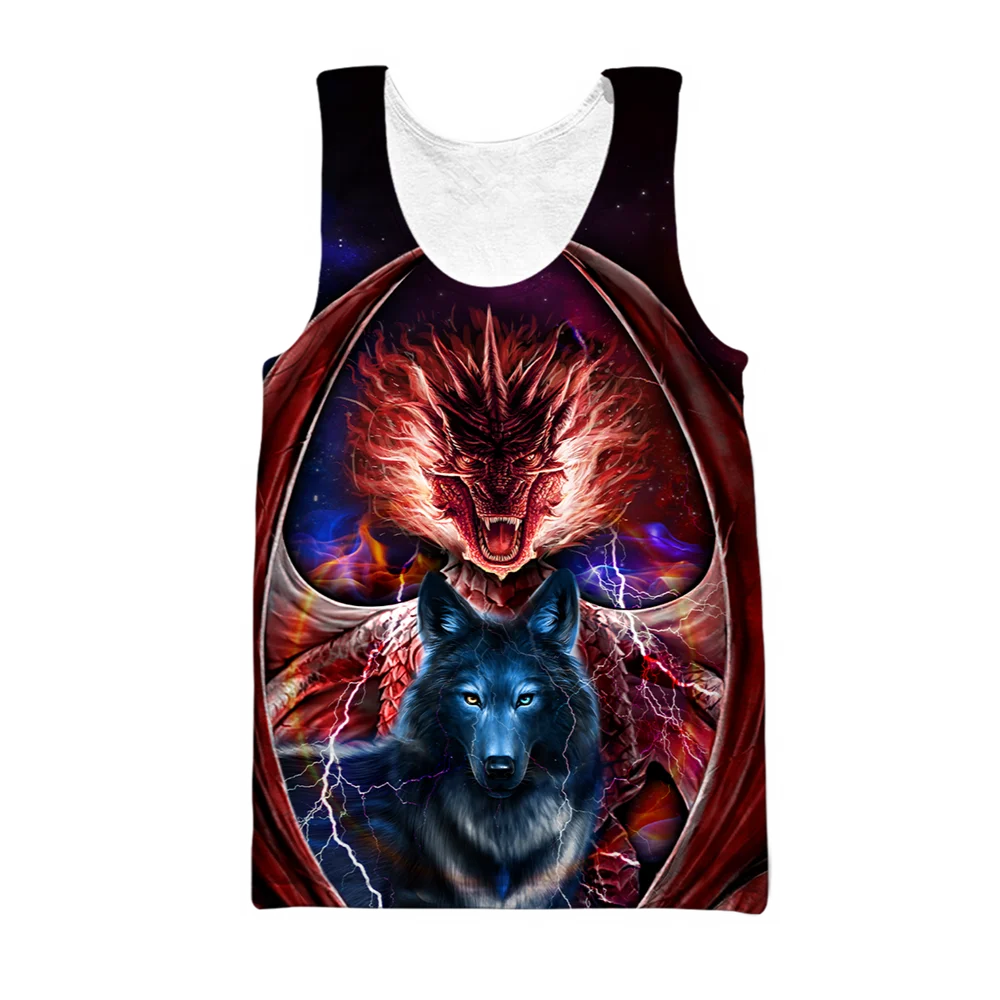 

CLOOCL Brand Tank-Tops Beautiful Animal Wolf 3D Printed Male Vest Street Harajuku Style Fitness Sleeveless Sports Men Tank-Tops