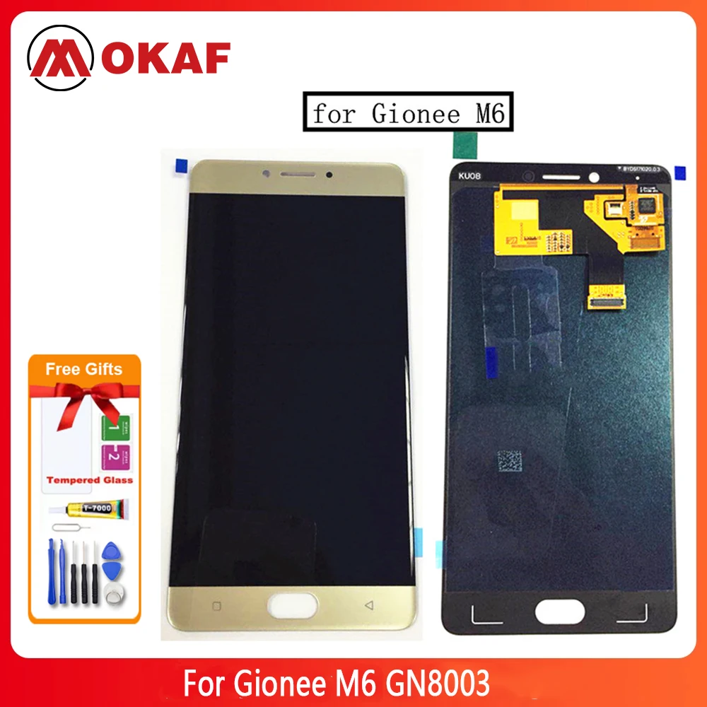 

For Gionee M6 GN8003 LCD display with touch screen digitizer Assembly with free shipping+tools Replacement Repair Spare Parts