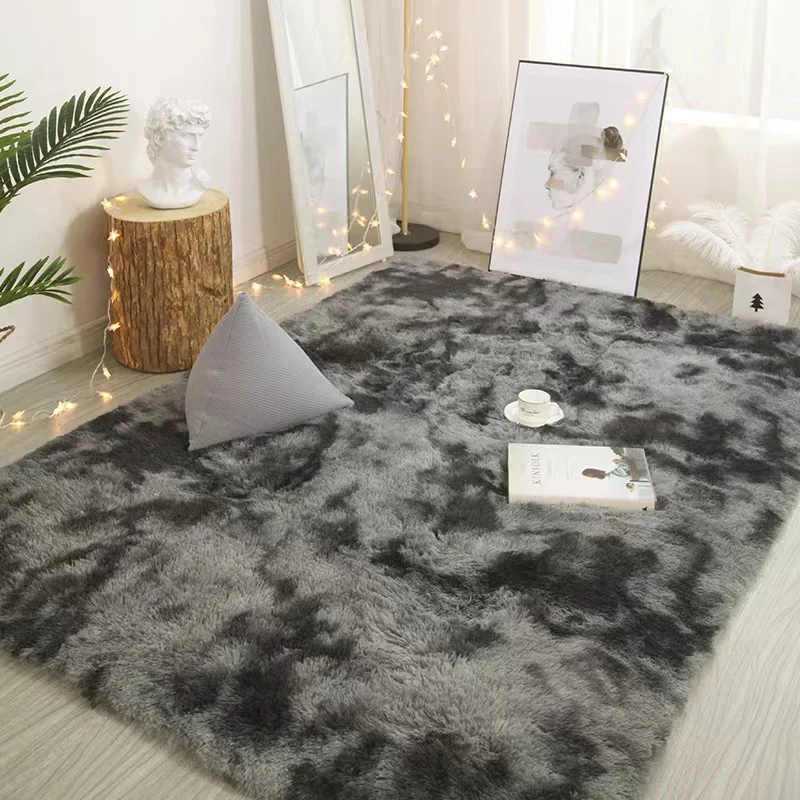 Nordic tie-dye carpet wholesale plush living room bedroom bed blanket floor cushion home