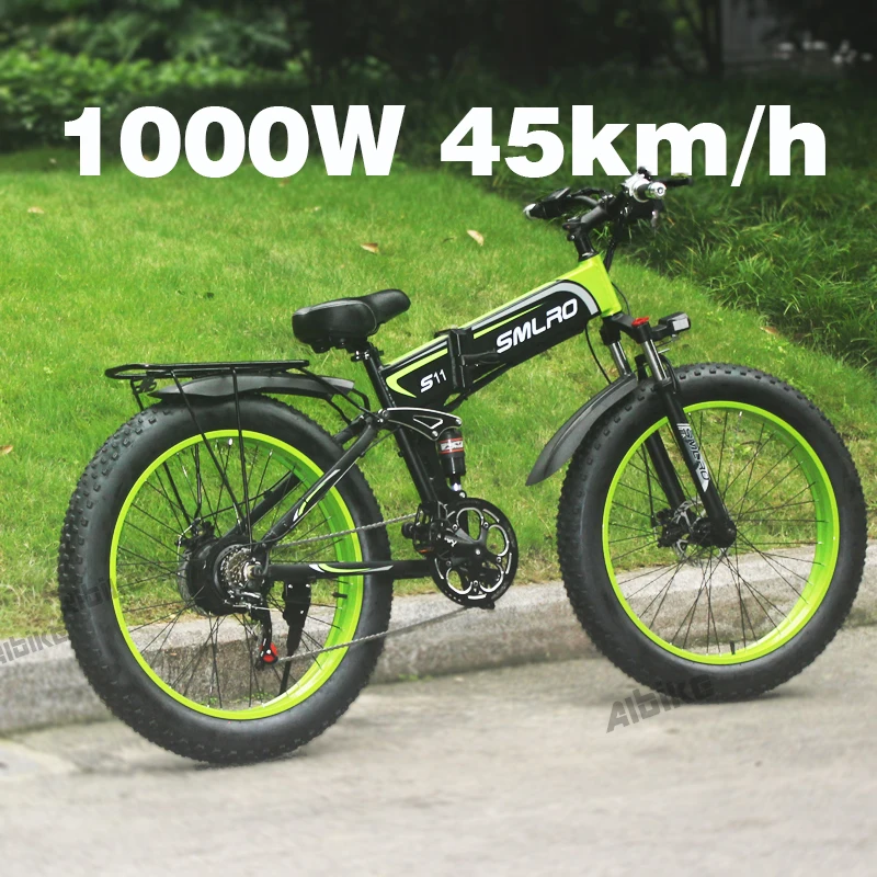 

26inch Electric Bike 48V 1000W Motor 4.0 Fat Tire with 10Ah Lithium Battery E-Bike Mens Mountain Snow powerful Electric Bicycle
