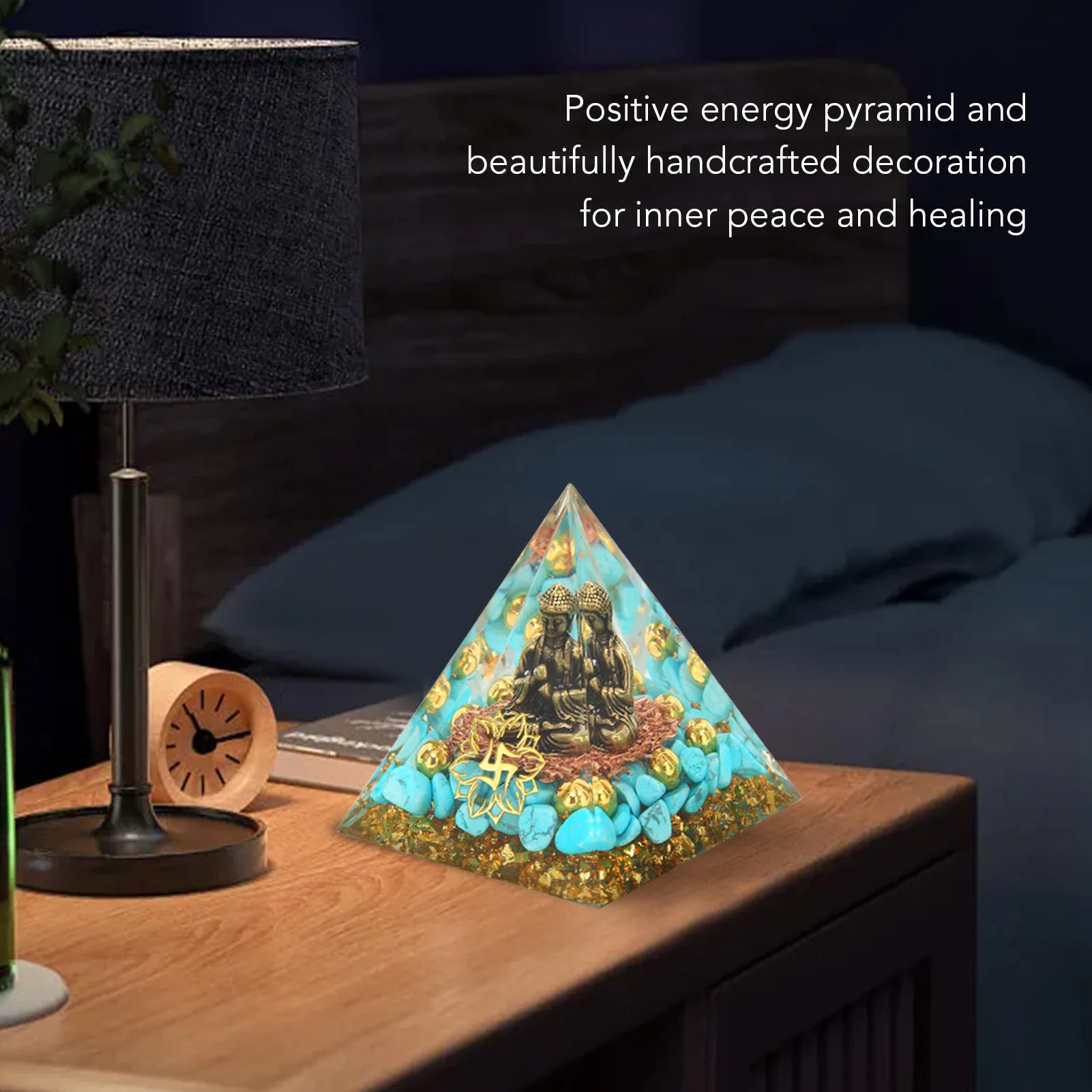 Хрустальная пирамида Будда дизайнерская креативная энергетический камень