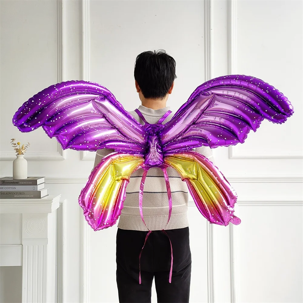 Большой ангел крылья бабочки с ремешком алюминиевая пленка воздушный шар