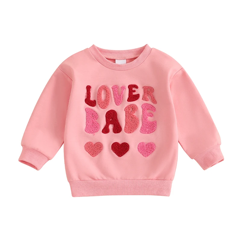 Толстовки на День святого Валентина для маленьких девочек с длинными рукавами