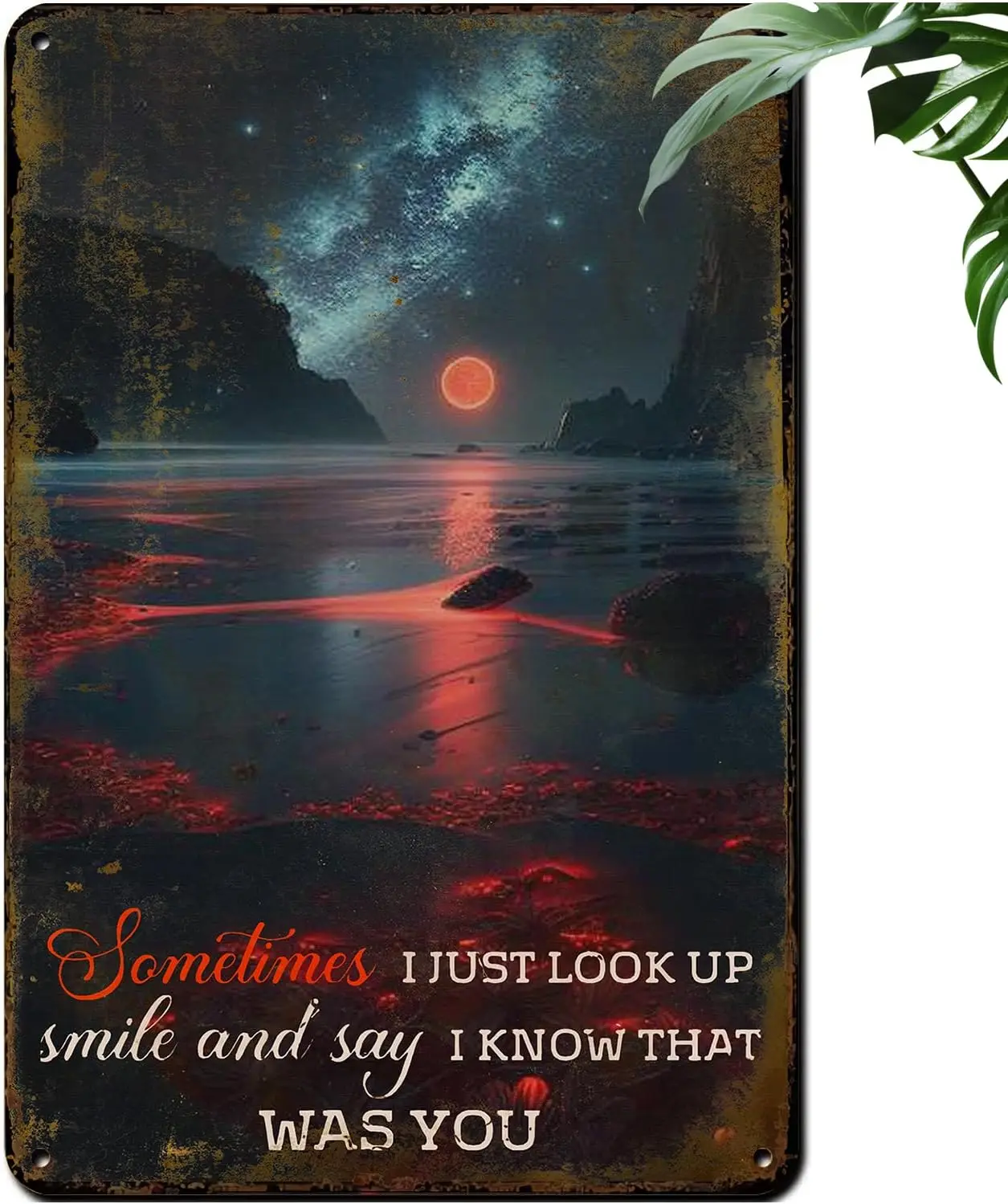 Interesting Scenery Metal Tin Sign Iron Painting for Adult Landscape Signs Adults Home Kitchen Bedroom Garden Coff