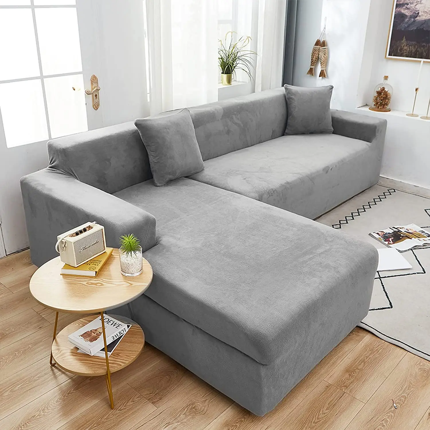 

1/2/3/4 Seat Velvet Plush Sofa Covers for Living Room All-inclusive Couch Cover Elastic Case Sofa Slipcover Stretch