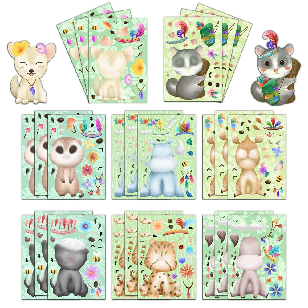 Набор Из 8 Креативных Наклеек С Африканскими Животными - Персонализированные