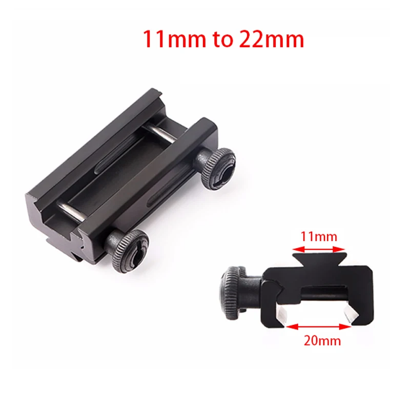 

Extension Scope Mount Adapter Converter Dovetail 20MM to 11MM Picatinny Weaver Rail Base for Hunting Riflescope Sight Flashlight