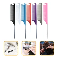 6pcs colorful rat tail comb hair styling comb home salon hairdressing tool