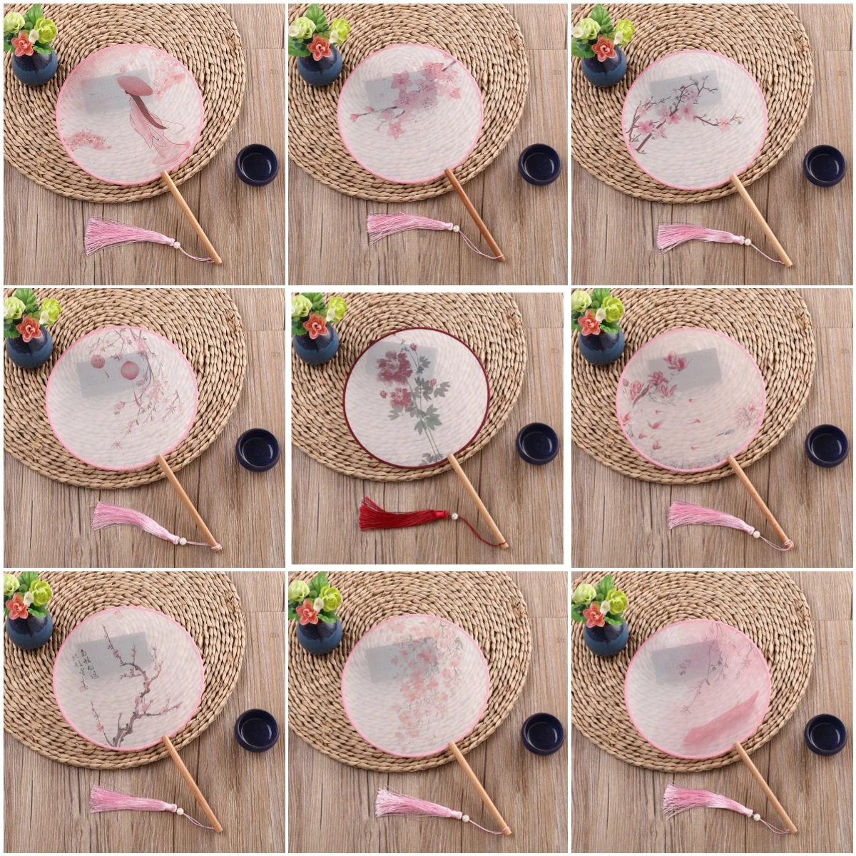 

Classical Court Hand Fan Chinese Vintage Ladies Silk Dance Fan for Women Wedding Party Cosplay Accessories Home Decor