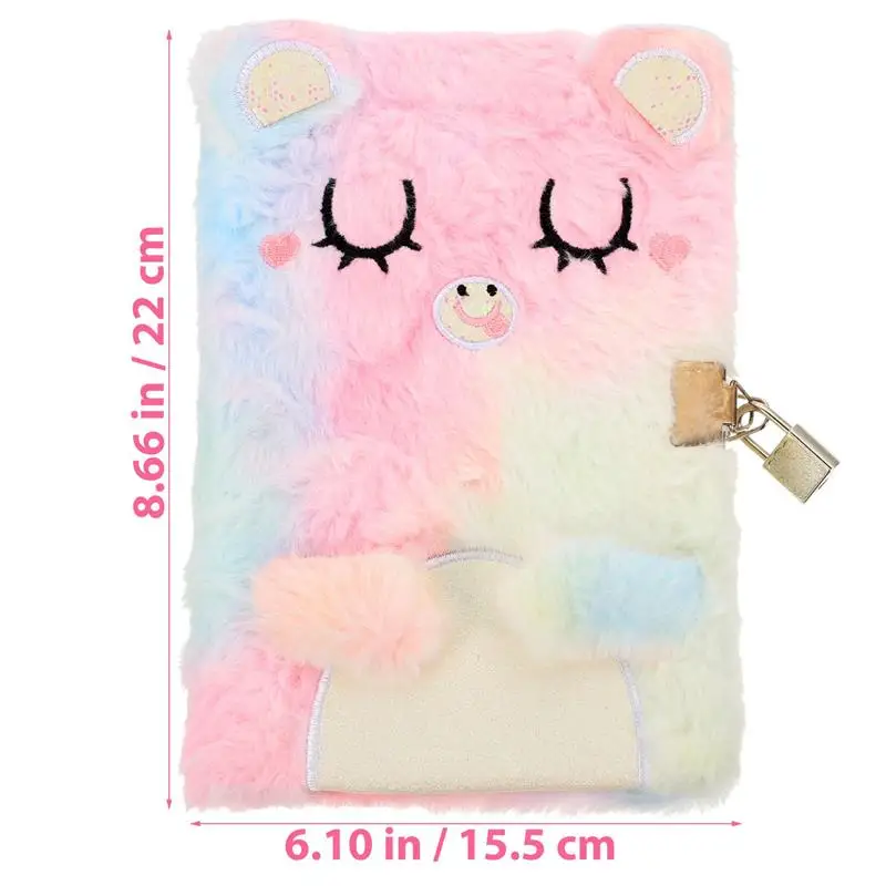 

Girl Plush Diary Fluffy Notebook Girl Diary Notebook Girl Gift Student Diary with Lock