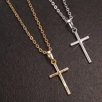 fashion simple cross pendant necklace chain choker for women men couple jewelry square zircon cross necklace birthday party gift
