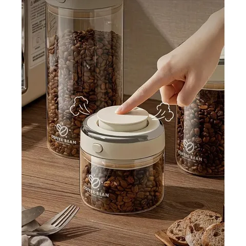 500/1100 мл кофейные зерна, вакуумный герметичный резервуар, стеклянные банки для хранения продуктов, бутылка с клапаном для посуды в зернах, влагостойкий герметичный контейнер