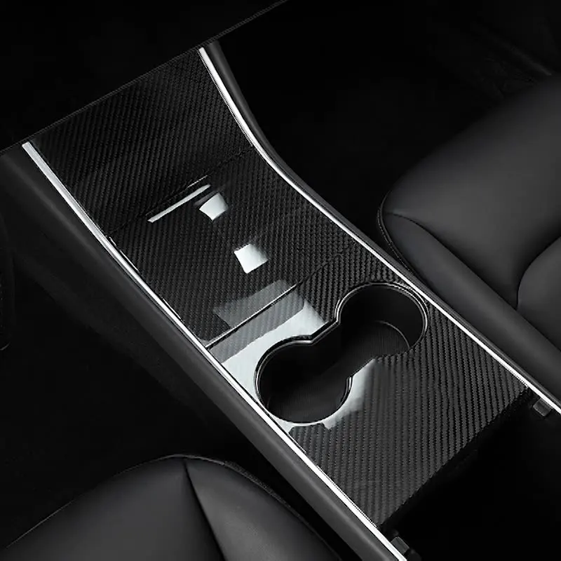 

High-quality automotive real fiber central control decorative panel interior accessories for Tesla Model 3