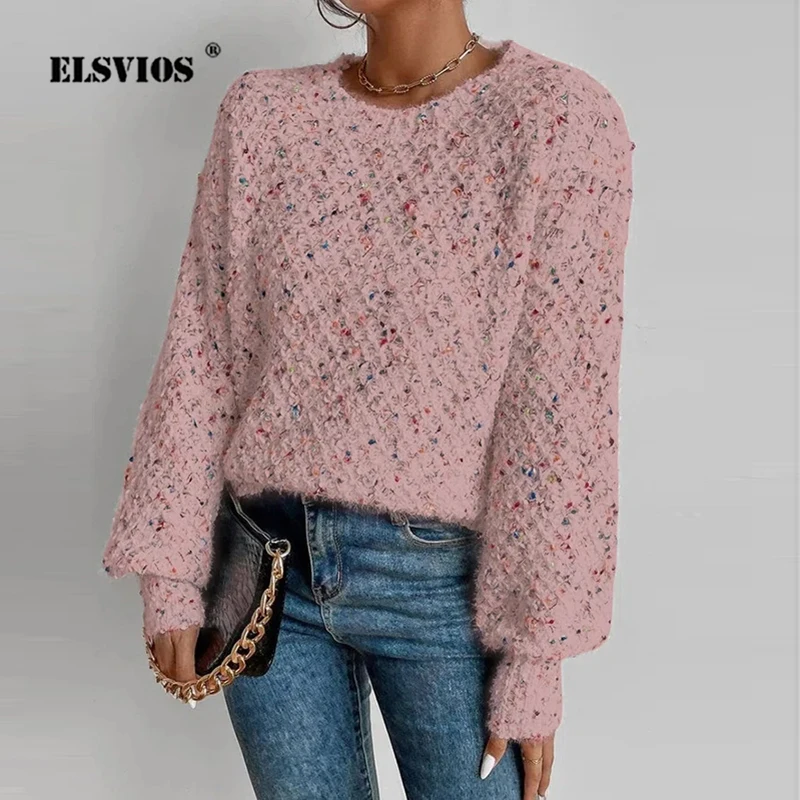 

Женский Теплый свитер с длинным рукавом, повседневный однотонный облегающий пуловер, Осень-зима