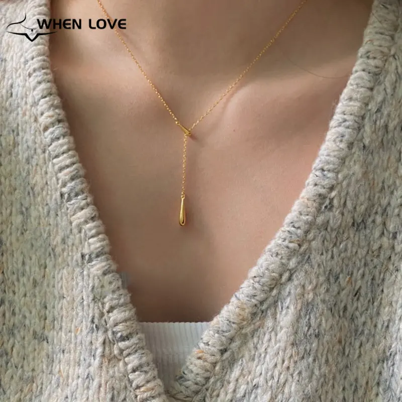 

Женское ожерелье с подвеской в виде капли воды