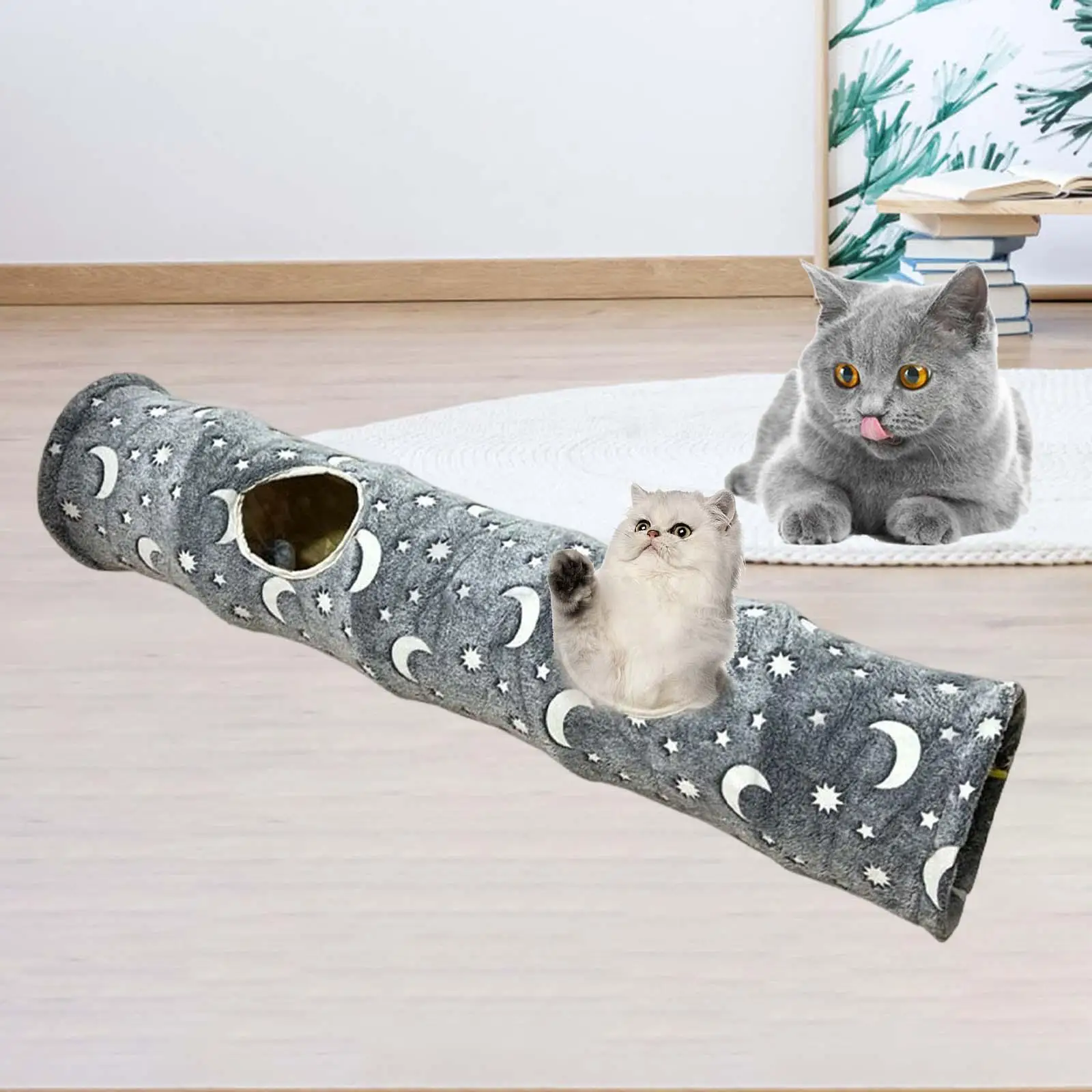 

Luminous Cat Tunnels Tube Interactive Toys Agility Play Training Hole Toy