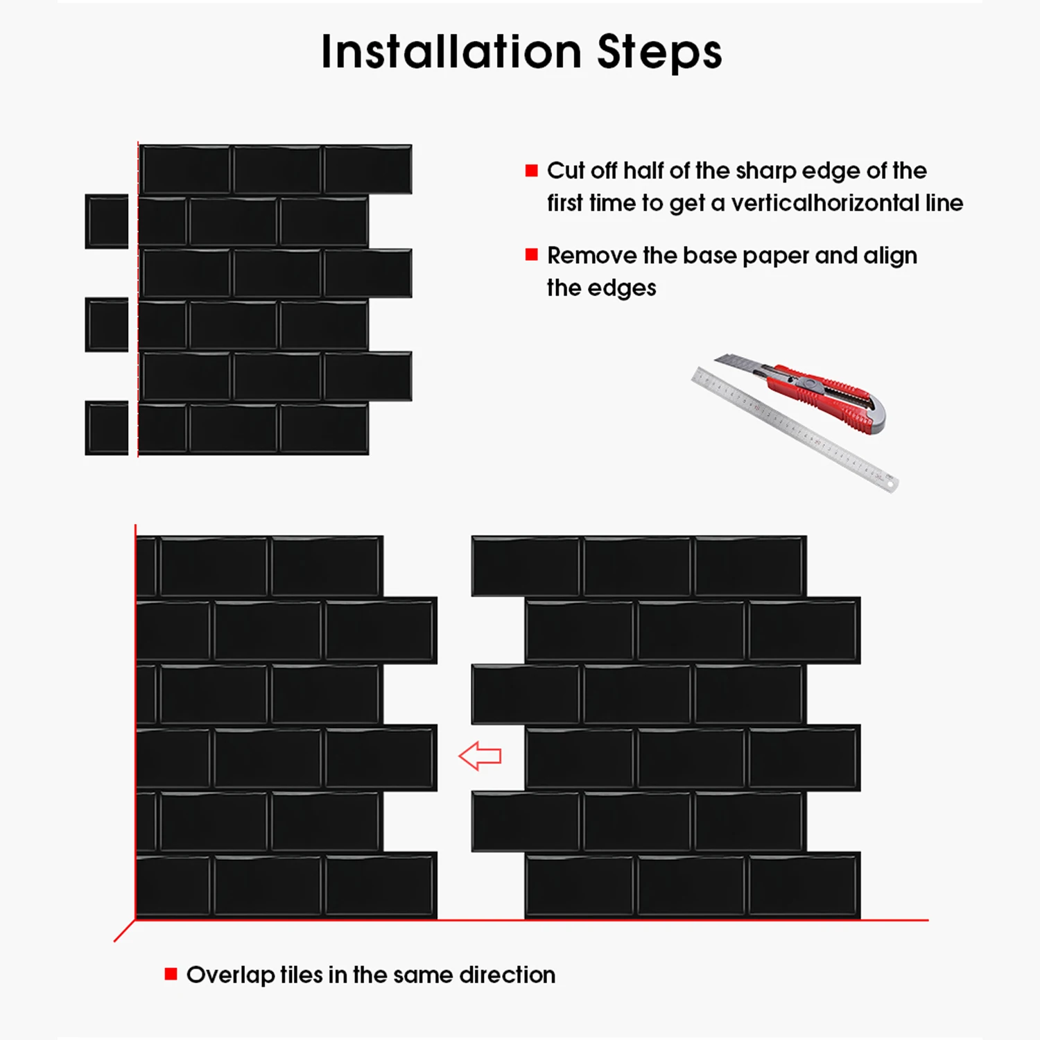 Лидер продаж 3 листа 3d кирпичные виниловые обои ванная комната кухня фартук