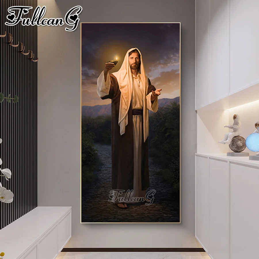 

FULLCANG big size diamond painting vintage god jesus mosaic art diy full rhinestone embroidery classic christian icon FG1562