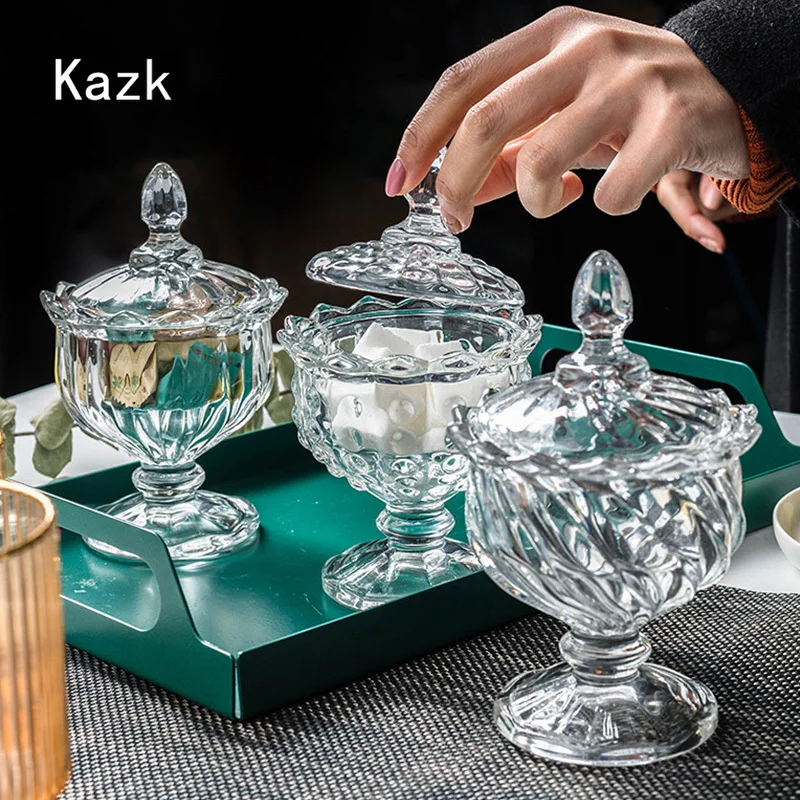 

Скандинавская банка Suger, прозрачные стеклянные банки и крышки для высоких ног, бытовые кубики для кофе и сахара, банка для хранения, кухонные...