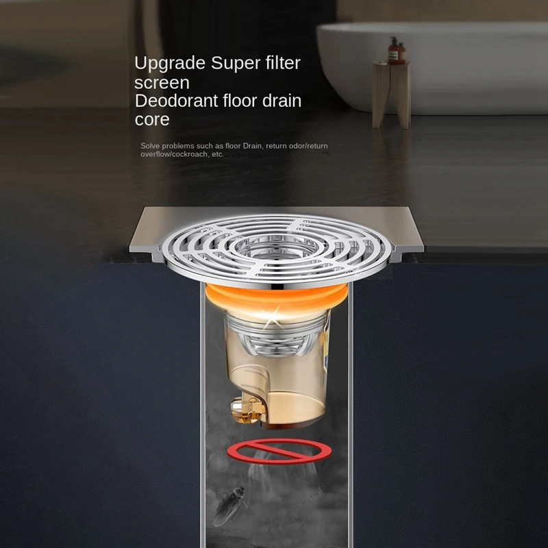 Самозакрывающийся сливной сердечник для пола с защитой от запаха и насекомых