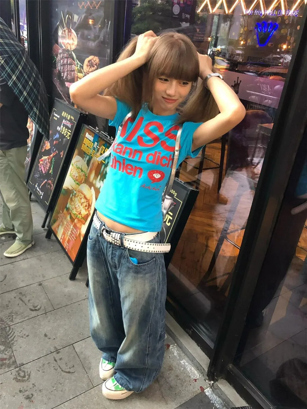 Футболка Y2k в американском и японском стиле 90-х годов с буквенным принтом Модный