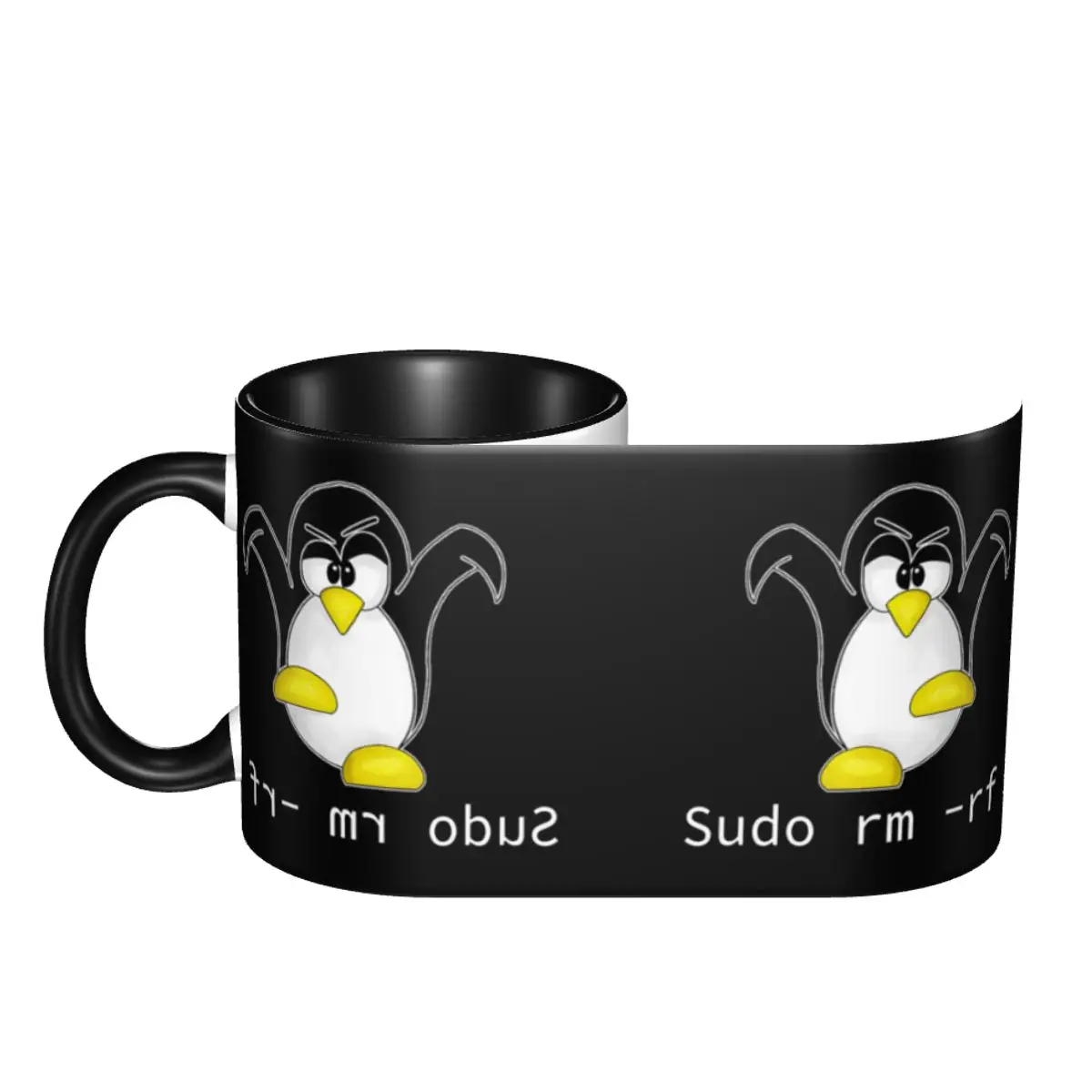 

Tux Linux Penguin Sudo Rm Rf Programmer Developer Hacker Classic Novelty Cups Mugs Print Mugs Funny Novelty milk cups