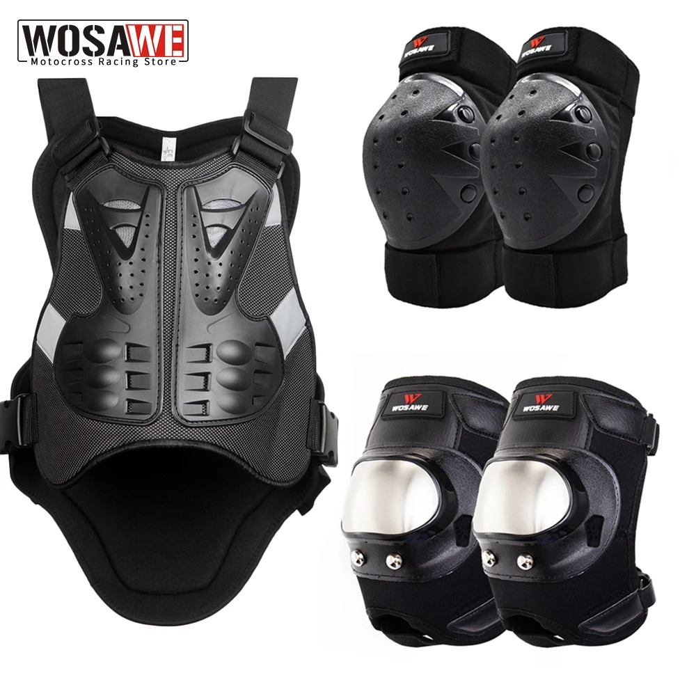 

WOSAWE Motorcycle Armor Vest Knee Pads Body Protector Motocross Guard Brace Protective Gears Racing Skateboard Safety Guard