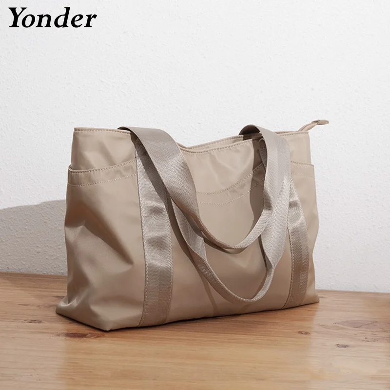 

Fashion Big Wide Ladies Shoulder Bag Women's Nylon Fabric Bag Large Cloth Tote Bags for Women Casual Shopper Bag Handbags Female