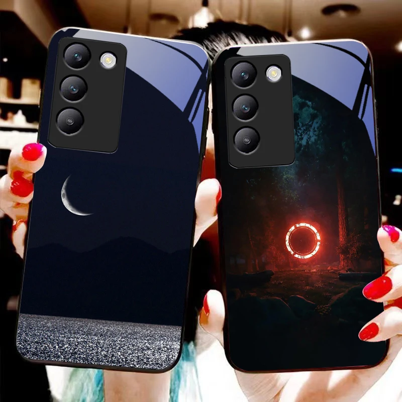 Space Planet для Y72 33S 11 03 36 96 Lite 35 16 Iqoo 12 V40 SE 5G 29 40 21 30 X80 Pro Vivo чехол телефона из закаленного