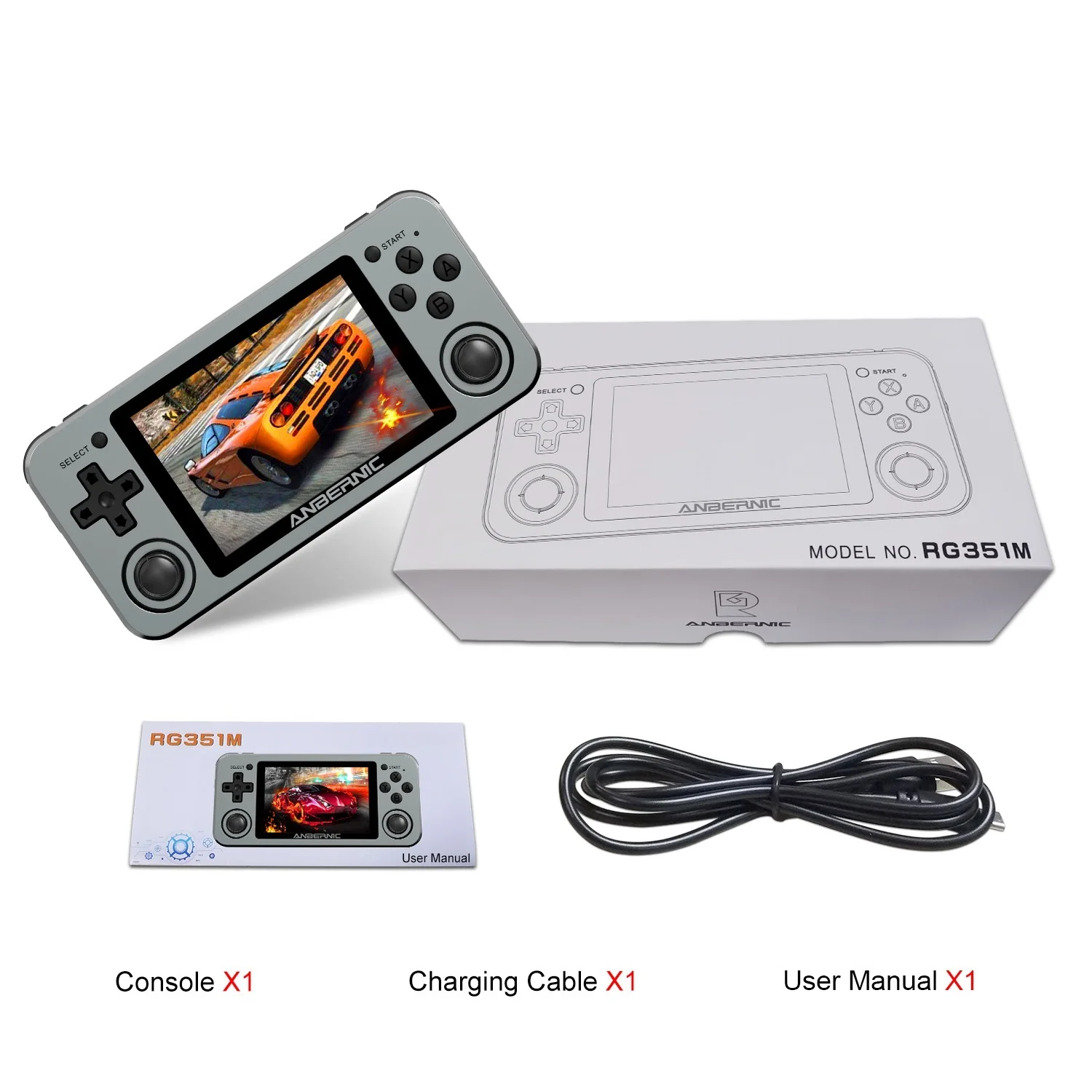 

NEW ANBERNIC RG351M RG351P Retro Video Game Console Aluminum Alloy Shell 2500 Game Portable Console RG351 Handheld Game Player