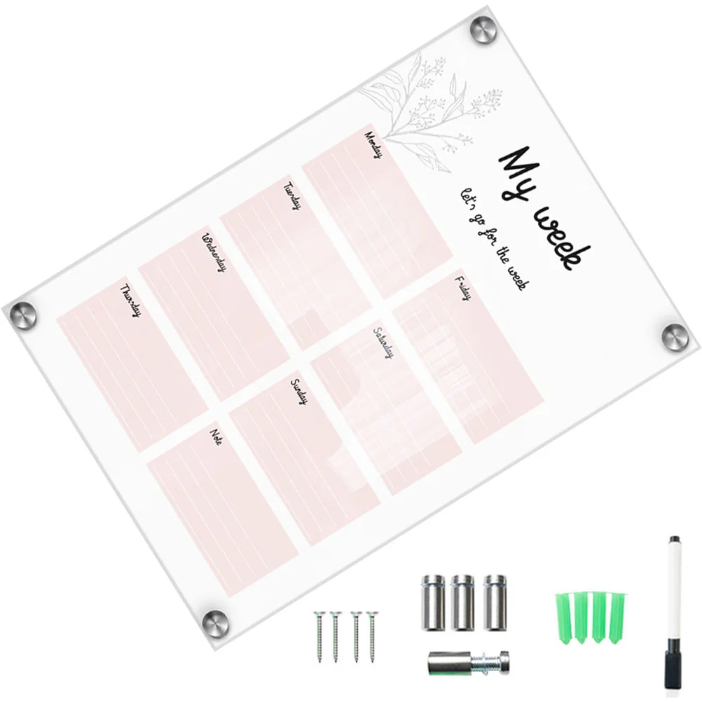 

Weekly Planner Board Erasable Notepads Clear Handwritten Boards Magnetic Whiteboard Message Fridge Wall Transparent Paintings