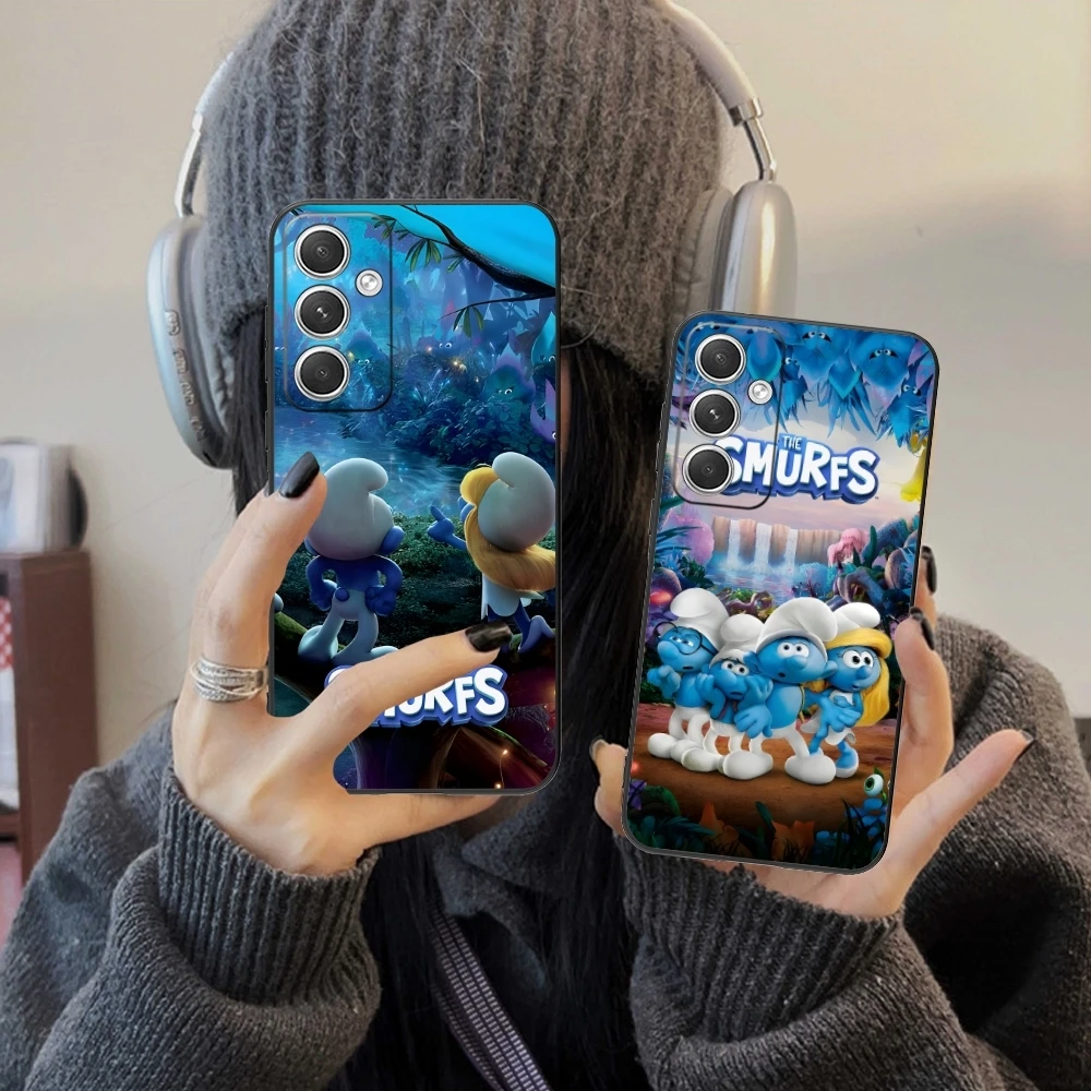 Smurfs Smurfette Smart Mobile Cell Phone Case for Samsung Galaxy S24 S23 S22 S21 S20 S10 S9 Plus FE Ultra Lite Black Cover Shell