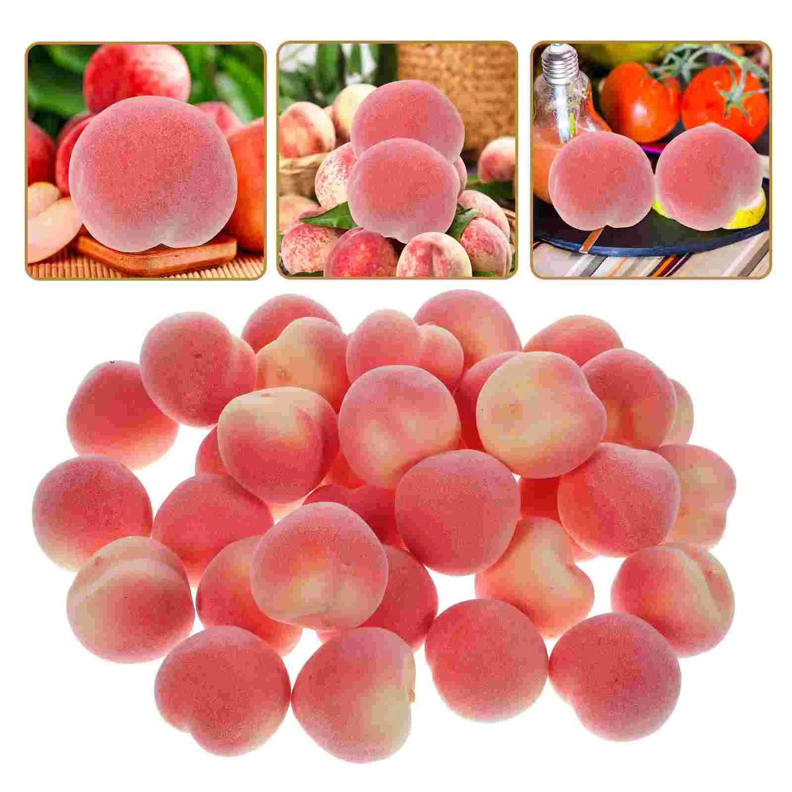 

50pcs Simulation Lifelike Diy Realistic Artificial Fake Fruit Children Toys Photo Props Simulated Peach Models