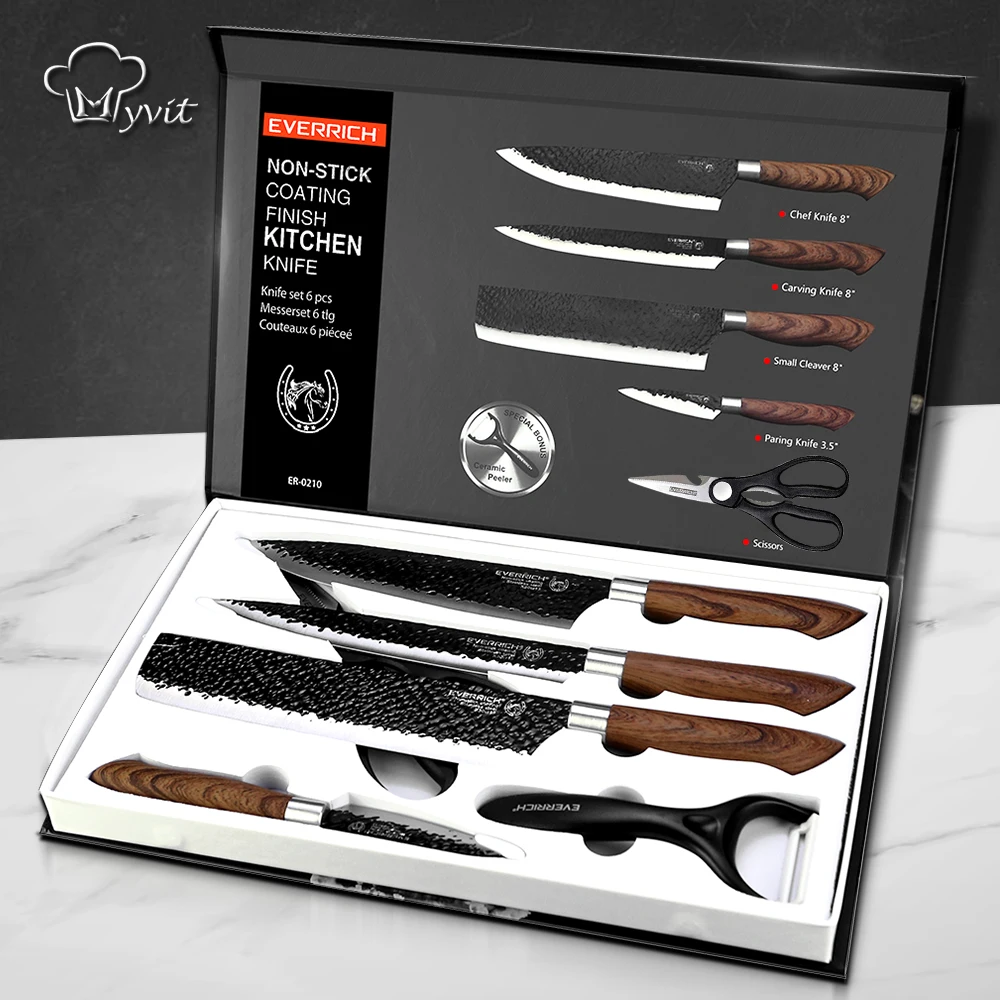 Coltelli da cucina Chef Set di coltelli coltello forgiato in acciaio inossidabile forbici Nakiri coltello da cucina in ceramica per affettare pelapatate con custodia regalo