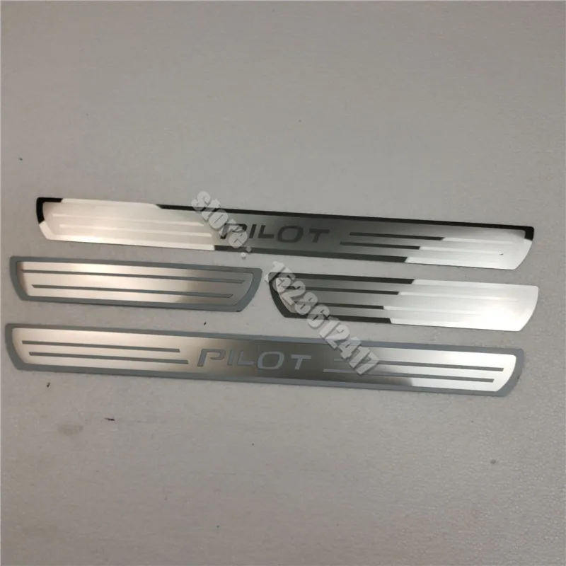 

Free Shipping for Honda Pilot 2014-2021 Door Sill Scuff Plate Trims Threshold Kick Pedal Sticker Protector Guard Car Accessories