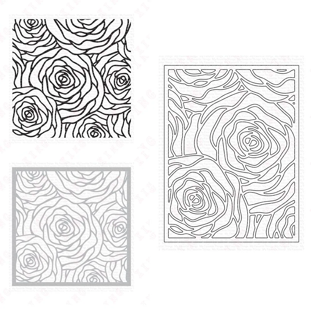

Diy Handmade Craft Mold Arrival Roses All Around Cover-up Metal Cutting Dies Stamps 2023 Scrapbook Decoration Embossing Stencils