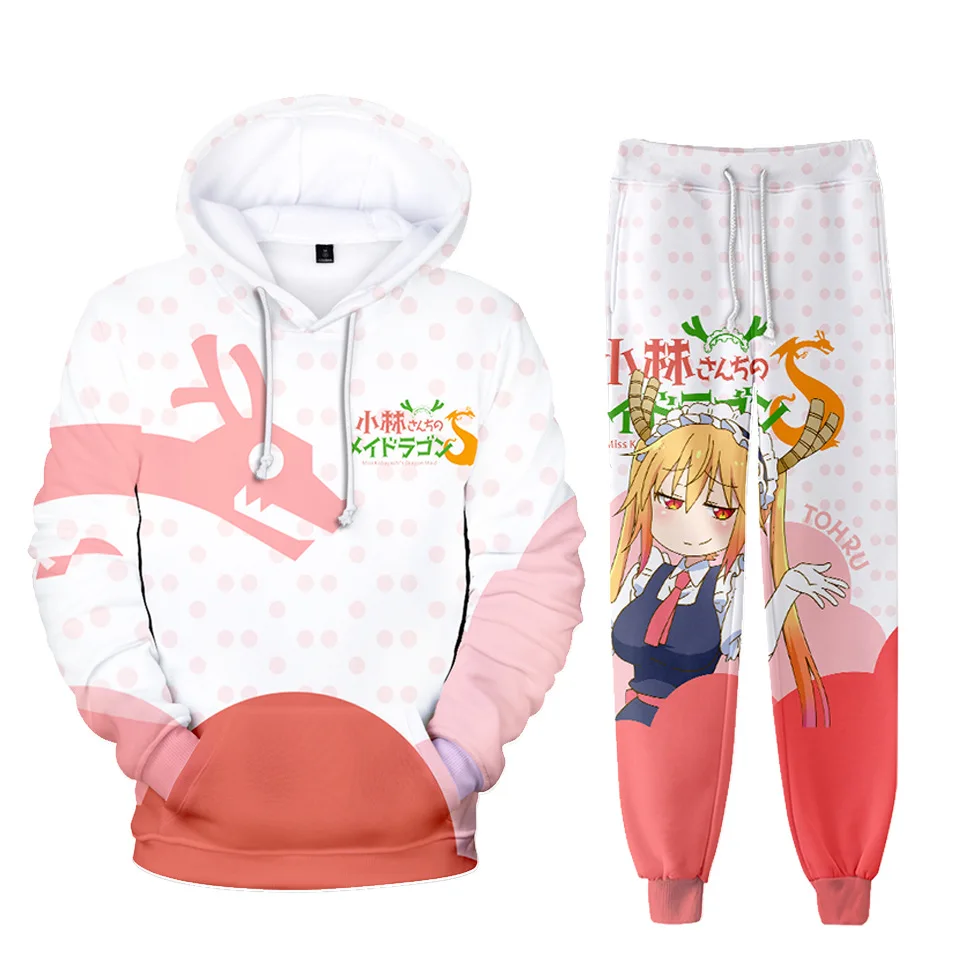 

Kyoto Animation Miss Kobayashi's Dragon Maid 3D Print Sweatshirt Sweatpants Hoodies+Trousers Suit Boys/Girls 2 Piece Set Clothes