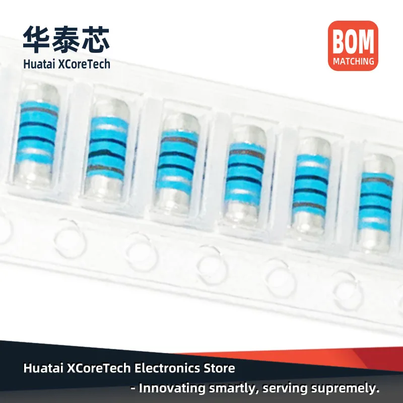 10 шт. SMD металлический пленочный прецизионный резистор MELF 0207(1/2 Вт) ± 1% 15 kΩ 18 20 22 24 27