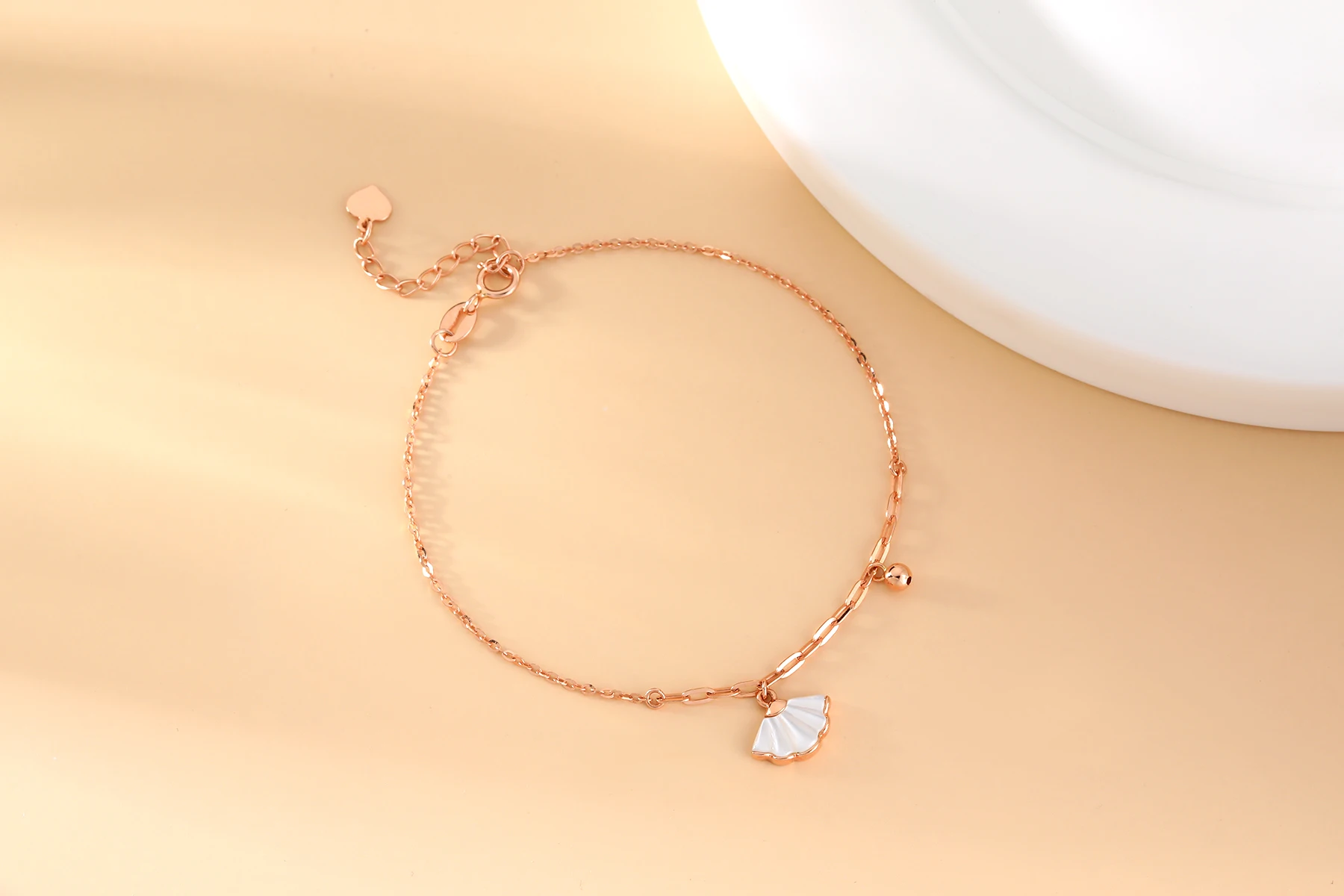 

Delicate Ginkgo Leaf 18K True Real Solid Genuine Gold AU750 Charm Bracelets Bangles for Women Female Upscale Office Jewelry Gift