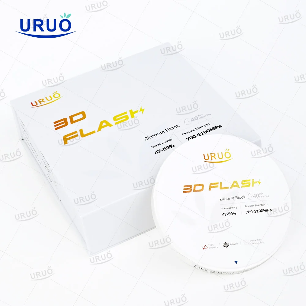 Фото Стоматологический циркониевый блок 98 мм 3D Flash для быстрого спекания за 40 минут, открытая система, материал CAD/CAM, прозрачность 47%-59%, прочность 700-100 МПа №5
