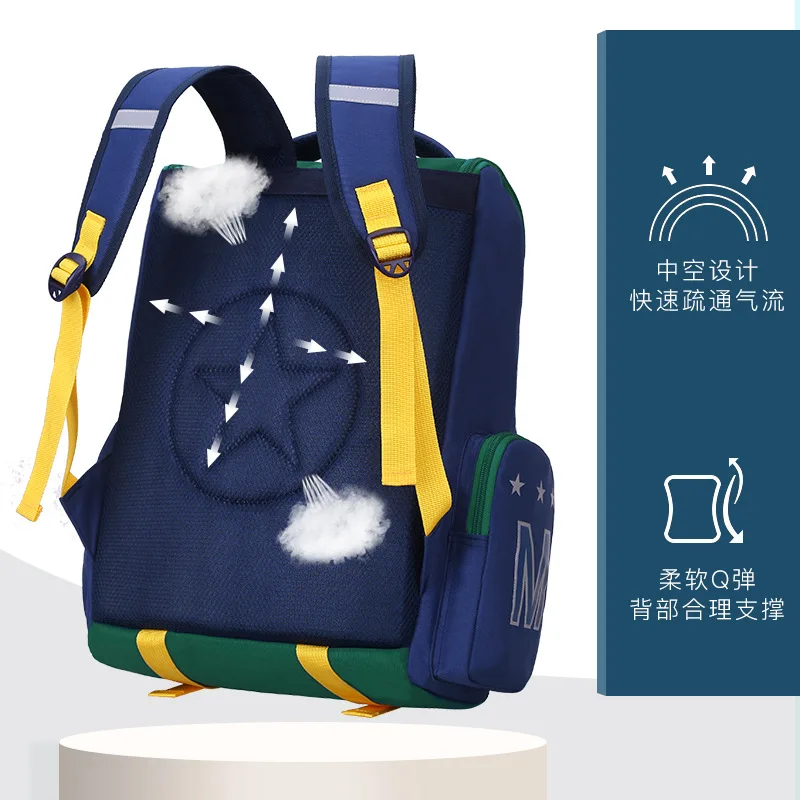 Primary School Students Children Simple Backpacks for Travel New Fashion Panelled Girls Boys High-capacity Schoolbags All-match