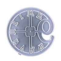 digital clock living room wall hanging silicone mould round clock wall hanging crystal epoxy resin mold