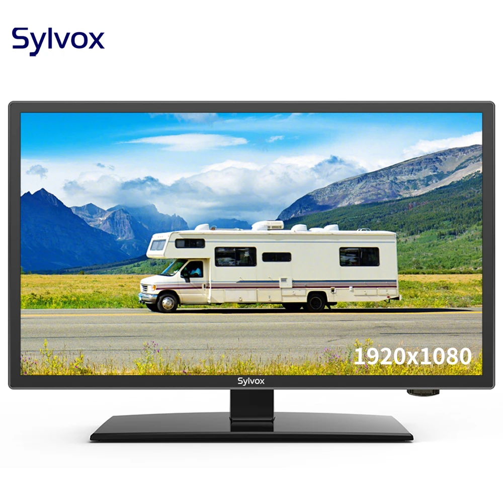 

SYLVOX 12/24 Volt 24'' Portable Camping TV with DVD Player and FM 1080P HD LED Marine Television for Truck RV Caravan Kitchen
