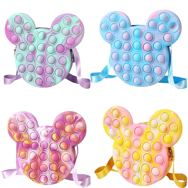 

Fidget Toys Push Bubble Elk Bag Anti-stress Kawaii Wallet Bags Coin Purse Silicone Popet Fidget Reliver Stress Toy