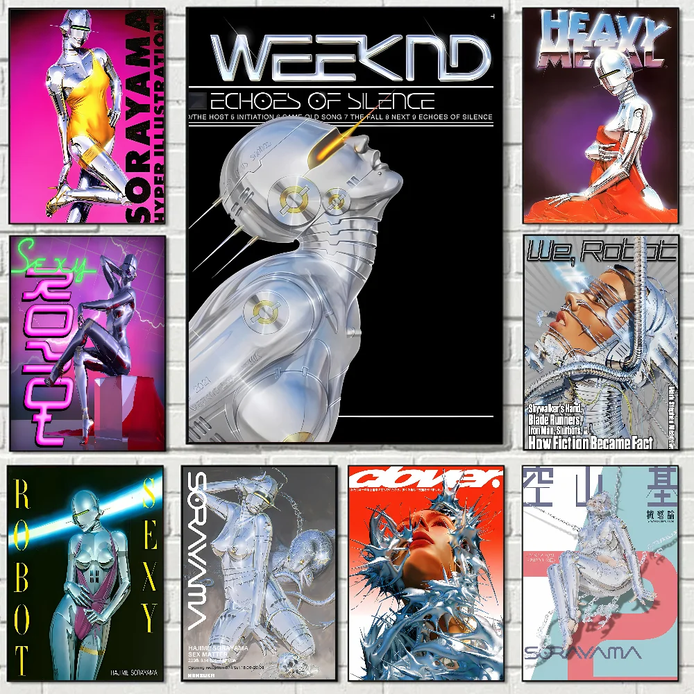 Art H-Hajime S-Sorayama Poster Stickers Wall Murals Decor Game Room Gifts HD Painting