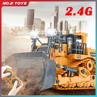 9 channel 2 4g remote controlled bulldozer 124 rc crawler alloy plastic bulldozer rubber track radio controlled toys for kids