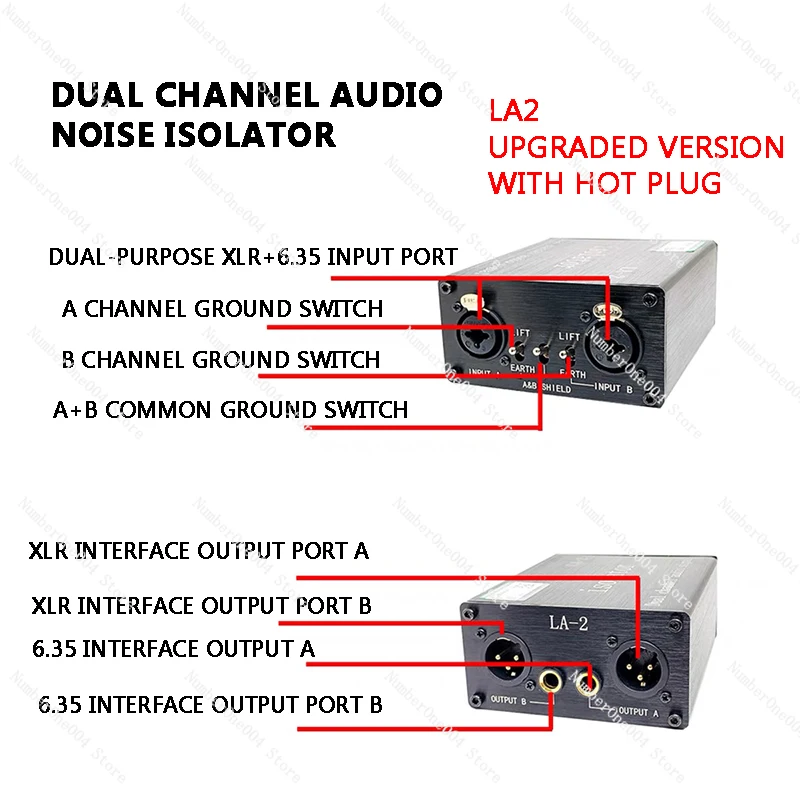 Подходит для аудиоизолятора LA2 фильтр шумоподавления устранения тока шума порт