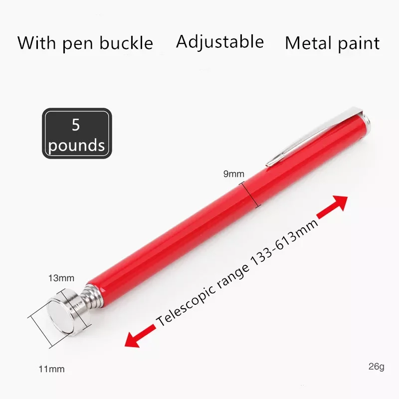 

Up Tool Strong Suction Rod Adjustable Metal Rod Universal With Pen Buckle Pick Up Tool Telescopic Extension Screw