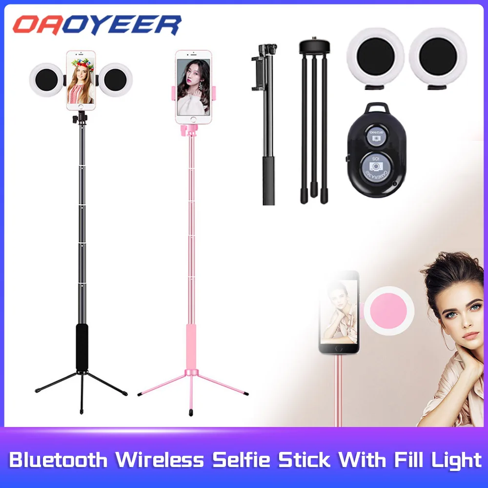 

1.7M Long Extended Bluetooth Wireless Selfie Stick Live Broacast Stand Holder Tripod Foldable With Fill Light For Smartphones