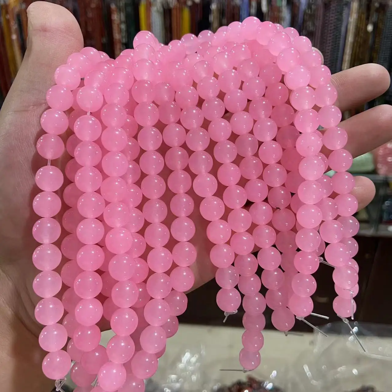 

Natural Pink Jade Round Loose Beads For Jewelry Making Diy Bracelet Necklace Islamic Tasbih Muslim Rosary Jades Bead Accessories